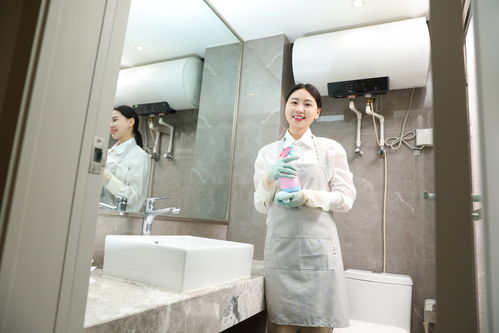 衛生間清潔整理保潔服務女性人物攝影圖 攝影